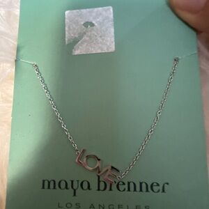 Maya Brenner Silver 'LOVE' ankle bracelet